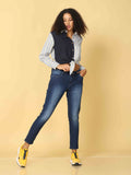 Bottums Premium Quality Denim Fabric Mid Waist Jeans.