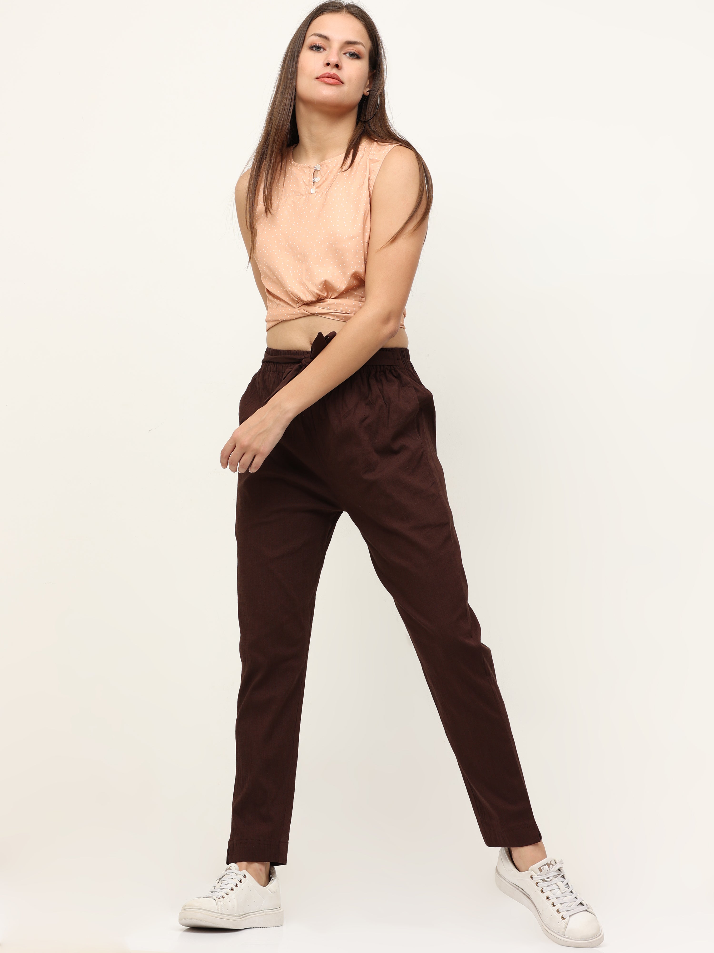 Tall Stone Paperbag Trousers | New Look